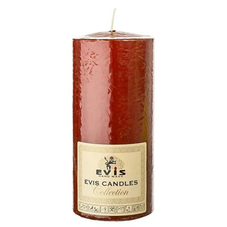 Свеча парафиновая цилиндрическая d7см h15см красная (6/8)