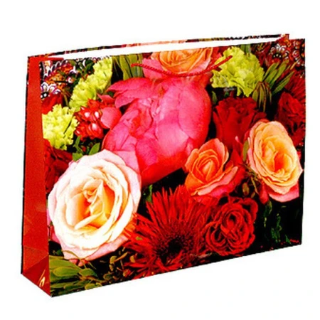 Пакет бумажный 45*33*10см горизонтальный глянцевый Букет Неаполя (12/144)