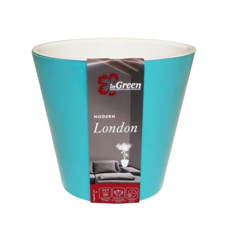 ЯЯЯГоршок для цветов пластик London 5л 230мм голубой жасмин (15) ВЫВОД