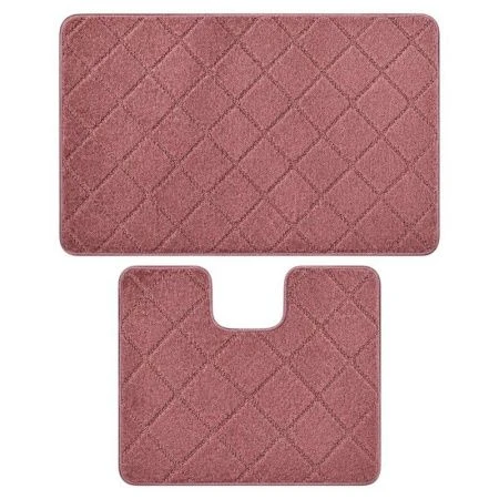 Набор ковриков в ванную 2пр 50*80/40*50 полипропилен MAXIMUS PLAID DUSTY ROSE 2580