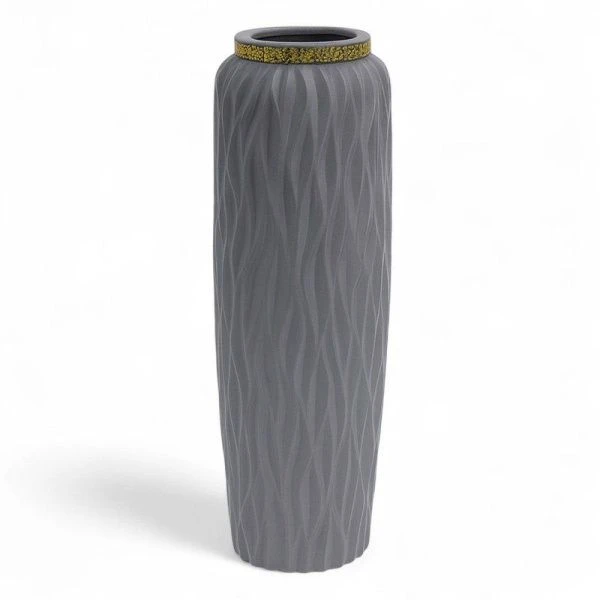 Ваза для сухоцветов 60см керамика серая JC-15997 (8)