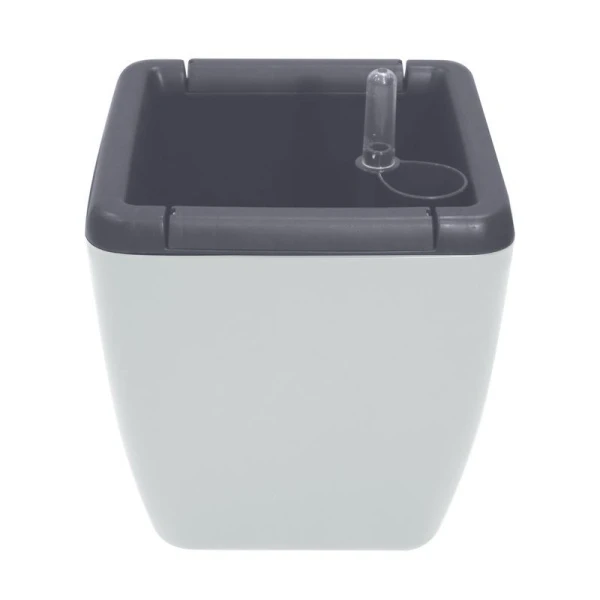 Горшок для цветов 1,5л пластик Munchen с вставкой 850мл квадратный с автополивом утренний туман (6)