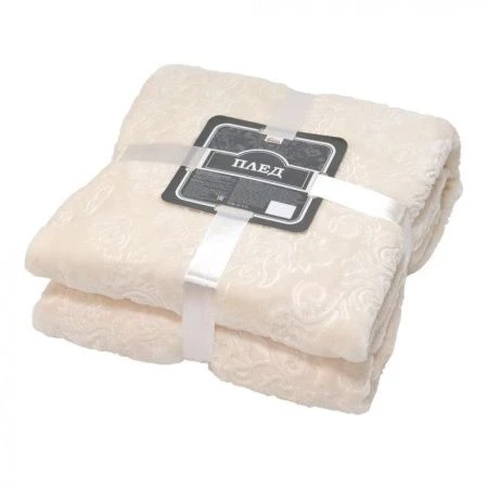 Плед 200*220 микрофибра Кристалл кремовый