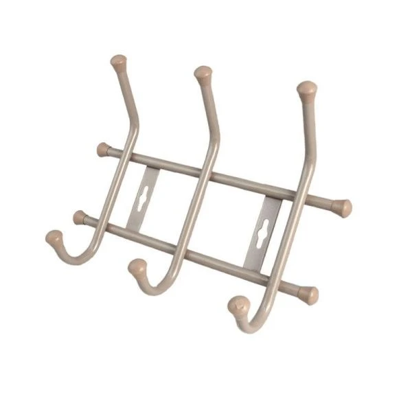 Вешалка 3 крючка настенная 276*215мм металл бежевый металлик ВНТ3 (5)