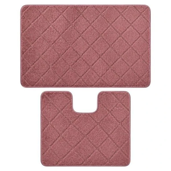 Набор ковриков в ванную 2пр 50*80/40*50 полипропилен MAXIMUS PLAID DUSTY ROSE 2580