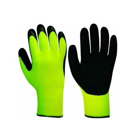 Перчатки акриловые обливные 1/2 рельефная ладонь салатово-черные (480) Перчатки акриловые обливные 1/2 рельефная ладонь салатово-черные (480)