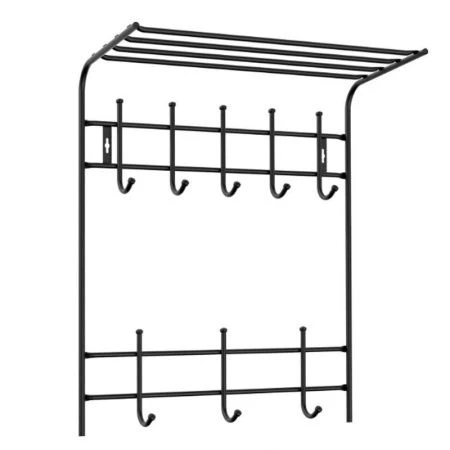 Вешалка с полкой 2-х ярусная 
600*705*265мм металл матовый черный ВПТ8М (5)