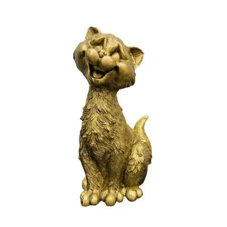 Фигурка Забавный рыжий кот полистоун 13*13*26см бронза с позолотой (1)