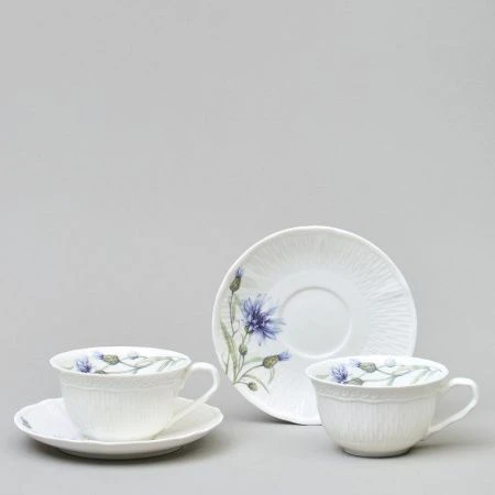 Чайный набор 4пр фарфор ВАСИЛЬКИ на 2 персоны 250мл (12)