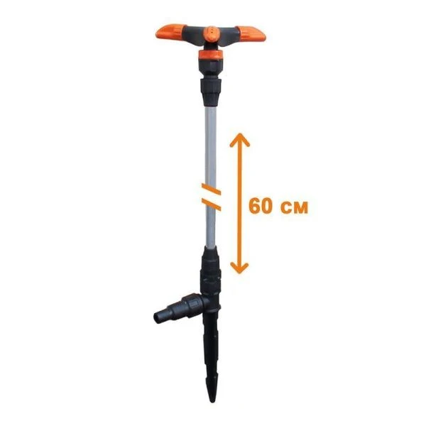 Разбрызгиватель удлиненный 3-х рожковый пластик 60см для шланга 1/2-3/4 ЖУК (10) 5240-00