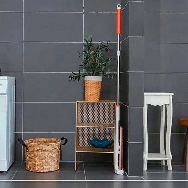 Швабра с отжимом с плоской насадкой микрофибра 12*40*130см телескопическая ручка в уп.JC-18036 (30)