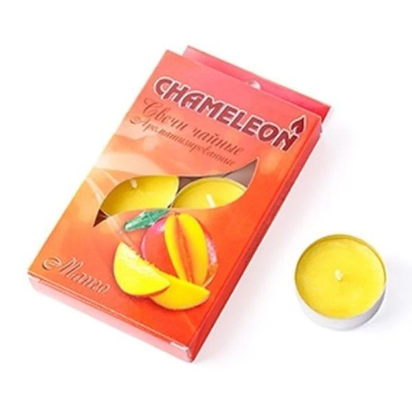 Набор свечей в гильзе ароматизированный чайный парафин 6шт. манго (20)