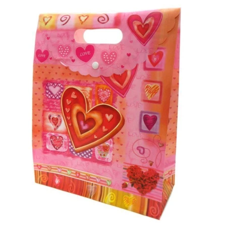 Пакет пластик 33*26*11см с крышкой и кнопкой Сердца JC-1956/А-48 (600)