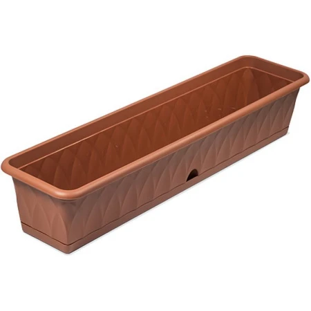 Балконный ящик 925*228*174мм пластик СИЕНА с поддоном терракот С175-03-ТЕР (5)