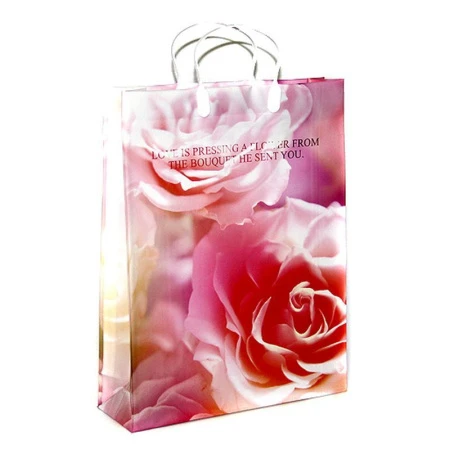 Пакет с пластиковой ручкой 32*42*10см Розовый мираж 03-088 (20/200)