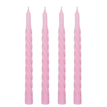 Набор свечей 4шт винтовые БАРОККО-1 светло-розовый (50)