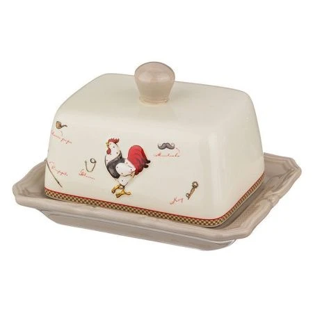 Масленка керамика СТИЛЬНЫЙ ПЕТУХ 18,6*14,5*11см (18)