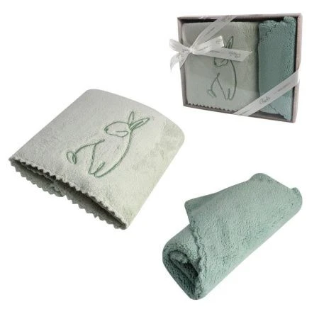 Набор полотенец микрофибра 2пр 40*60/30*30см мятный 4294019+4294016+K-338B