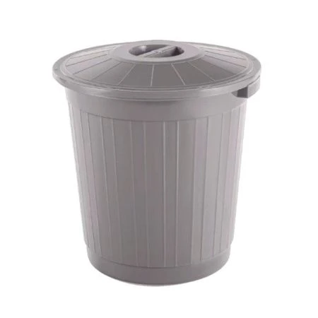 Бак 70л пластик с крышкой серый (5)