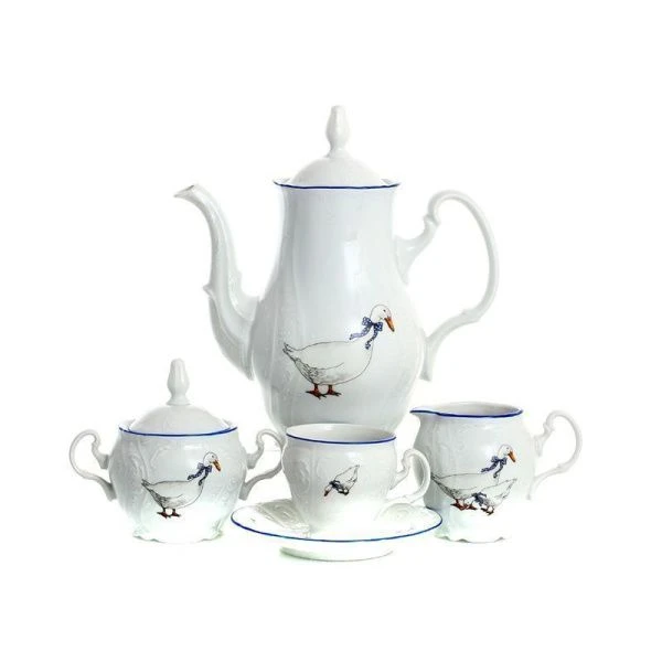 Кофейный набор 17пр фарфор ГУСИ Бернадотт