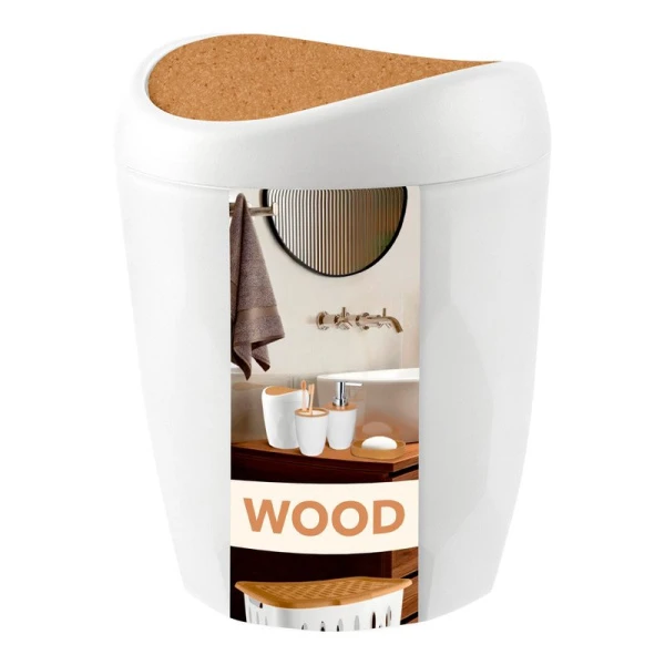 Контейнер для мусора настольный 1л пластик Keeplex Wood с подвижной крышкой (16) Контейнер для мусора настольный 1л пластик Keeplex Wood с подвижной крышкой (16)