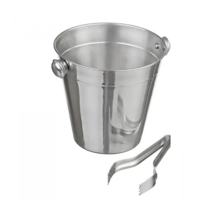 Ведерко для льда 1,5л нерж.сталь с щипцами подар.уп. 0087 (12)