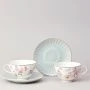 Чайный набор 4пр фарфор ВРЕМЕНА ГОДА на 2 персоны 250мл голубой (12)