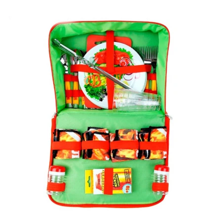 Набор для пикника на 4 персоны ШАШЛЫК.ВОТ ЧТО Я ЛЮБЛЮ! (35пр) 32*26*10см 1018585