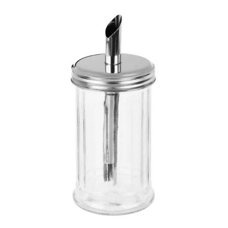 Сахарница 350мл 7,6*16см стекло с мет.дозатором (48)