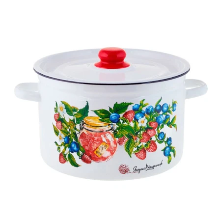 Кастрюля 9л эмаль КОНФИТЮР цилиндрическая ТМ Appetite 1с200с (2)