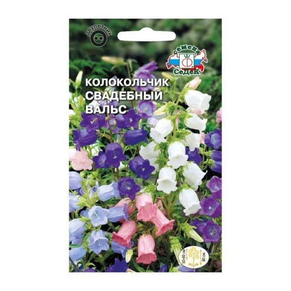 Семена цветов Колокольчик Свадебный Вальс медиум (смесь) 0,1г