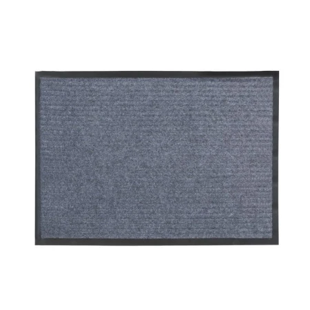 Коврик придверный 40*60см полиэстер/ПВХ ребристый влаговпитывающий серый (15)