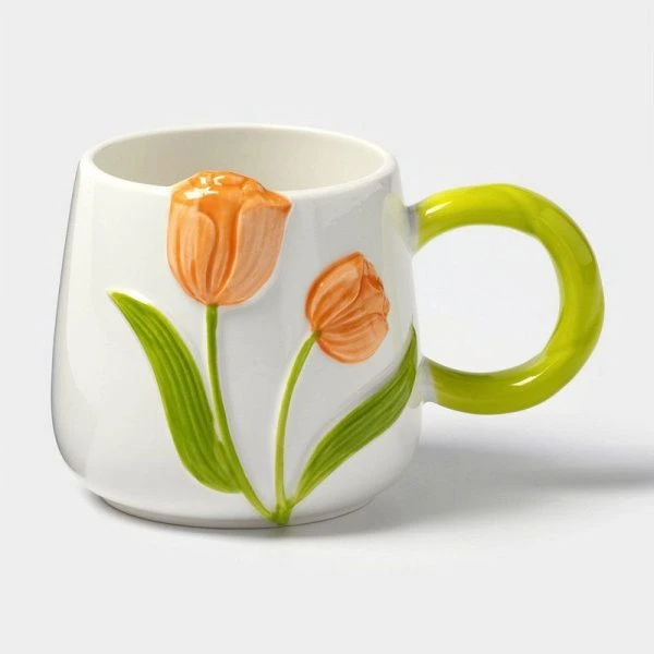 Кружка керамика 430мл Тюльпан оранжевый (60)