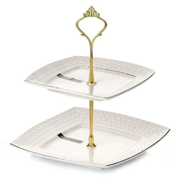 Этажерка сервировочная 2 яруса 16,5/20см керамика СНЕЖНАЯ КОРОЛЕВА малая квадратная MB0124-А (3/12) Этажерка сервировочная 2 яруса 16,5/20см керамика СНЕЖНАЯ КОРОЛЕВА малая квадратная MB0124-А (3/12)