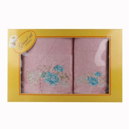 яяяНабор полотенец 2пр 48*90/68*135 махровых Виола подар.уп. GS-H49