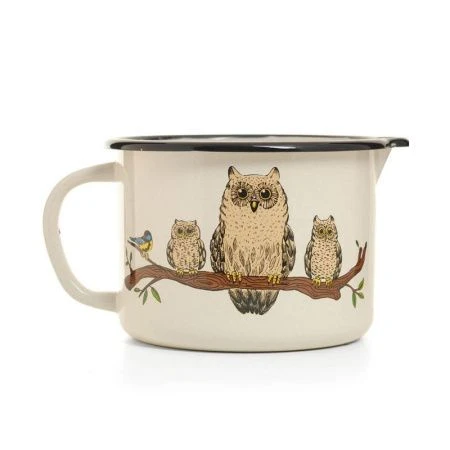 Кружка 1л эмаль СОВЫ со сливным носиком (8)