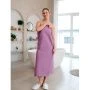 Набор для сауны женский вафельный 2пр (килт 90*146см, полотенце 47*90см) Сиреневый