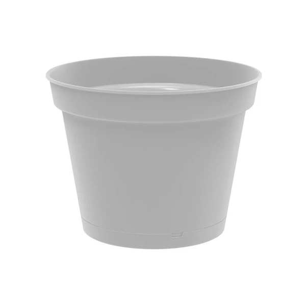 Горшок для цветов 5л 240мм пластик Mint серый с поддоном (15) 221612135/03