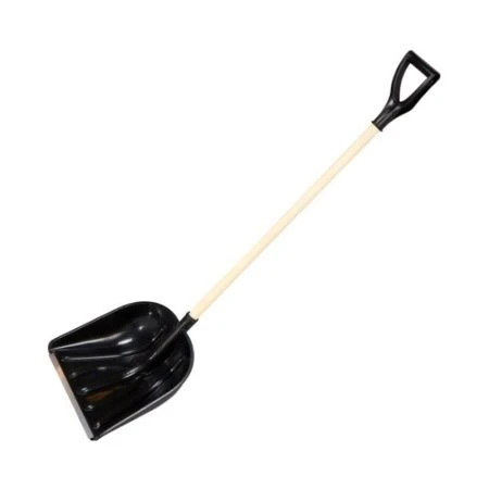 Лопата снеговая 410*460мм пластик КУПЕЦ-2 с планкой с дер/чер в/с д32 с V-ручкой(10) сбс