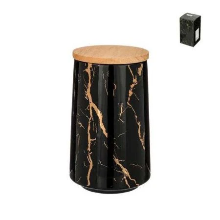 Банка для сыпучих продуктов 800мл 10,5*17см фарфор Fantasy черная (18)