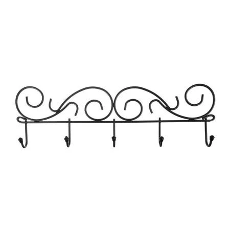 Вешалка 5 крючков настенная металл Лоза 5 черная (10)