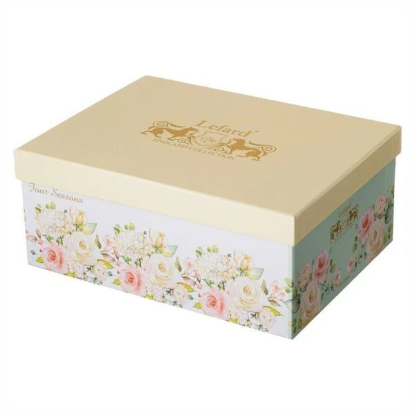 Чайный набор 4пр фарфор ВРЕМЕНА ГОДА на 2 персоны 280мл голубой-желтый (12)