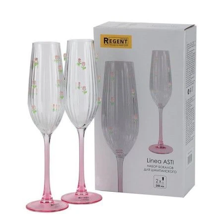 Бокалы для шампанского набор 2шт 250мл стекло ASTI 81-701 (12)