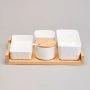 Набор сервировочный 4пр фарфор NATIVE на дер.подставке (8)
