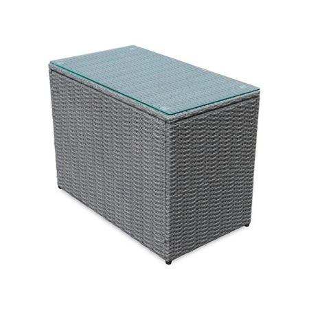 Набор мебели иск.ротанг Драмен (2 угл.кресла+2 пуфа+стол) серо-коричневый, серый арт. GS009 (1)