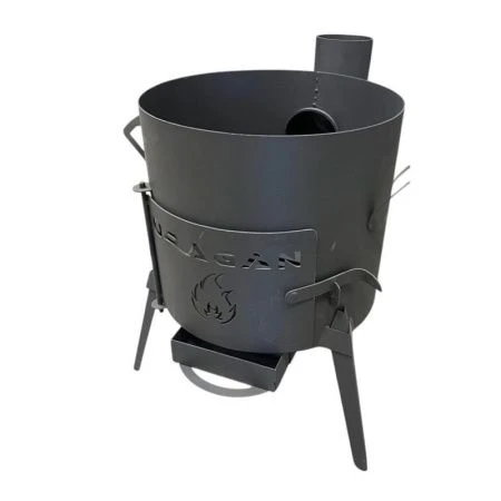 Печь для казана Ураган 36см, толщ. металл 2мм с патрубком под дымоход (1)