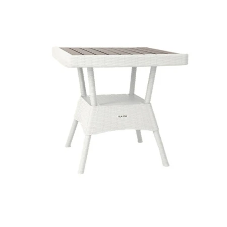 Стол 75,5*75см h80,5см пластик Rattan Ola Dom белый квадратный (1)