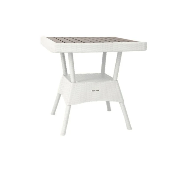 Стол 75,5*75см h80,5см пластик Rattan Ola Dom белый квадратный (1) Стол 75,5*75см h80,5см пластик Rattan Ola Dom белый квадратный (1)