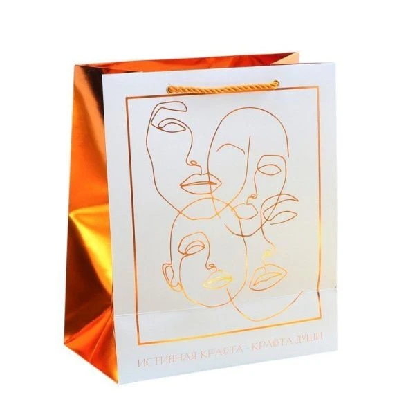 Пакет ламинированный 23*27*12см Бронза