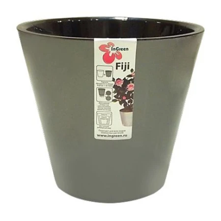 яяяГоршок для цветов Фиджи 160мм 1,6л Графит (16) ВЫВОД